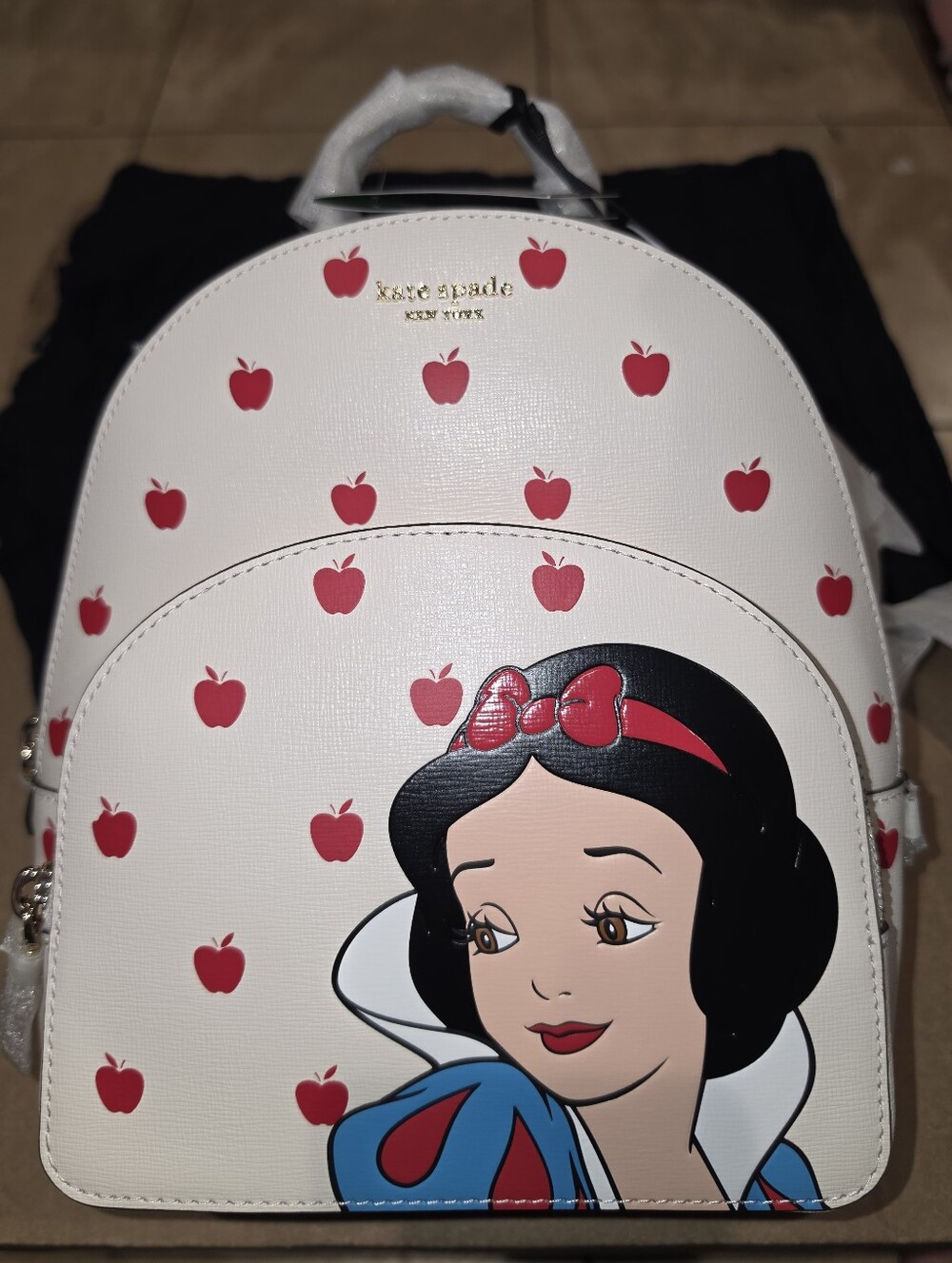 kate spade White & Red Snow White Apple Print Mini Backpack